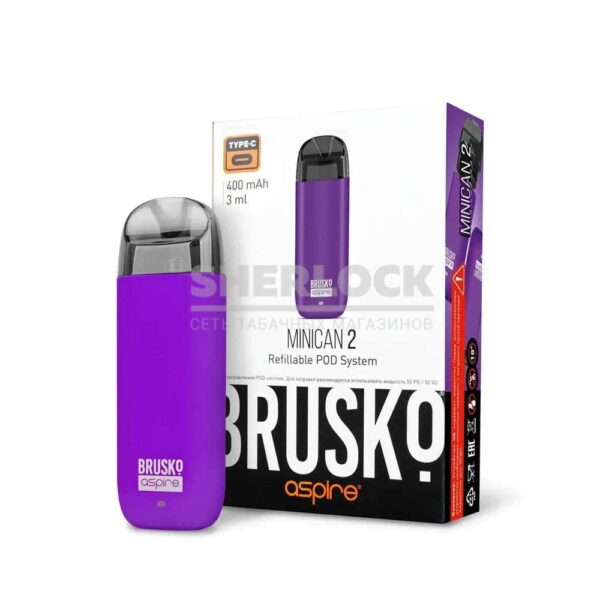 Перезаправляемая POD-система BRUSKO MINICAN 2 (Фиолетовый) Перезаправляемая POD-система BRUSKO MINICAN 2 (Фиолетовый)