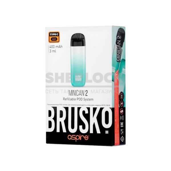 POD-система BRUSKO MINICAN 2 (Бирюзово-белый градиент) POD-система BRUSKO MINICAN 2 (Бирюзово-белый градиент)