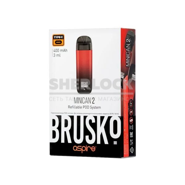 POD-система BRUSKO MINICAN 2 (Чёрно-красный градиент) POD-система BRUSKO MINICAN 2 (Чёрно-красный градиент)