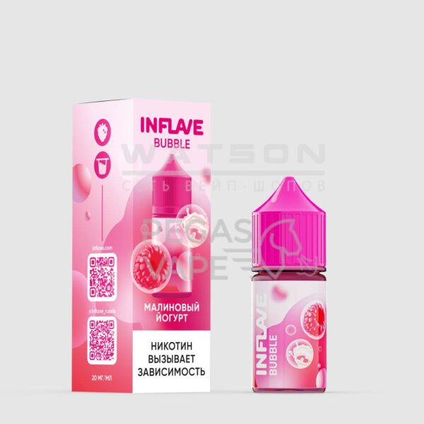 Жидкость INFLAVE BUBBLE (Малиновый йогурт) 30 мл 2% (20 мг/мл) Жидкость INFLAVE BUBBLE (Малиновый йогурт) 30 мл 2% (20 мг/мл)