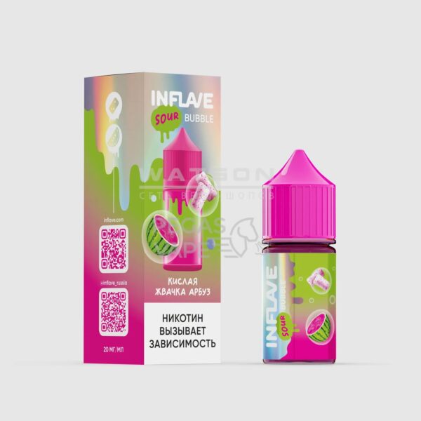 Жидкость INFLAVE BUBBLE (Кислая жвачка арбуз) 30 мл 2% (20 мг/мл) Жидкость INFLAVE BUBBLE (Кислая жвачка арбуз) 30 мл 2% (20 мг/мл)