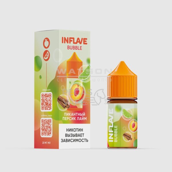 Жидкость INFLAVE BUBBLE (Пикантный персик лайм) 30 мл 2% (20 мг/мл) Жидкость INFLAVE BUBBLE (Пикантный персик лайм) 30 мл 2% (20 мг/мл)