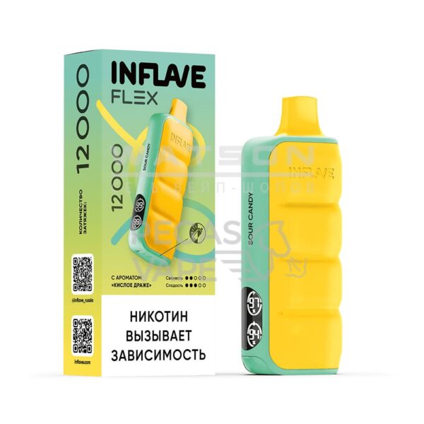 Электронная сигарета INFLAVE FLEX 12000 (Кислое драже) Электронная сигарета INFLAVE FLEX 12000 (Кислое драже)