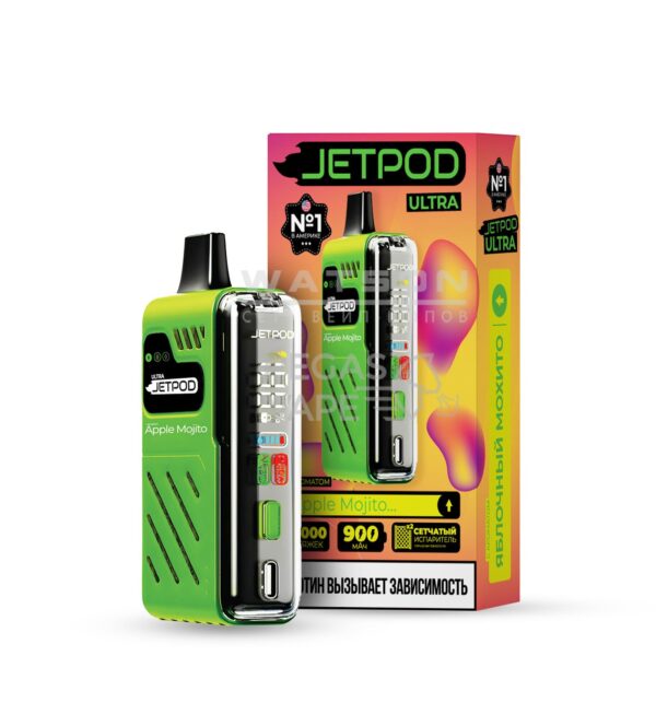 Электронная сигарета JETPOD ULTRA 14000 Apple mojito (Яблочный Мохито) Электронная сигарета JETPOD ULTRA 14000 Apple mojito (Яблочный Мохито)