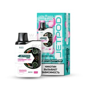 Электронная сигарета JETPOD SPACE 15000 Cranberry mint with ice (Клюква мята со льдом)