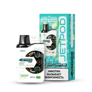 Электронная сигарета JETPOD SPACE 15000 Sour lemon lime soda (Кислая лимонно-лаймовая содовая)
