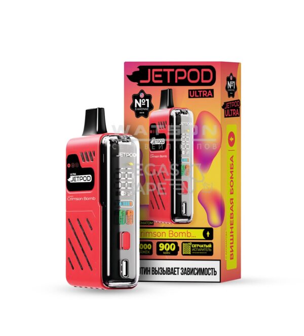 Электронная сигарета JETPOD ULTRA 14000 Crimson bomb (Вишневая бомба) Электронная сигарета JETPOD ULTRA 14000 Crimson bomb (Вишневая бомба)