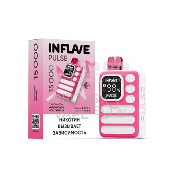 Электронная сигарета INFLAVE PULSE 15000 (Малиновое мороженое) Электронная сигарета INFLAVE PULSE 15000 (Малиновое мороженое)