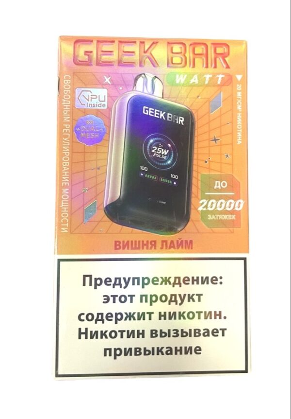 Электронная сигарета Geek Bar Watt 20000 (Вишня лайм) Электронная сигарета Geek Bar Watt 20000 (Вишня лайм)