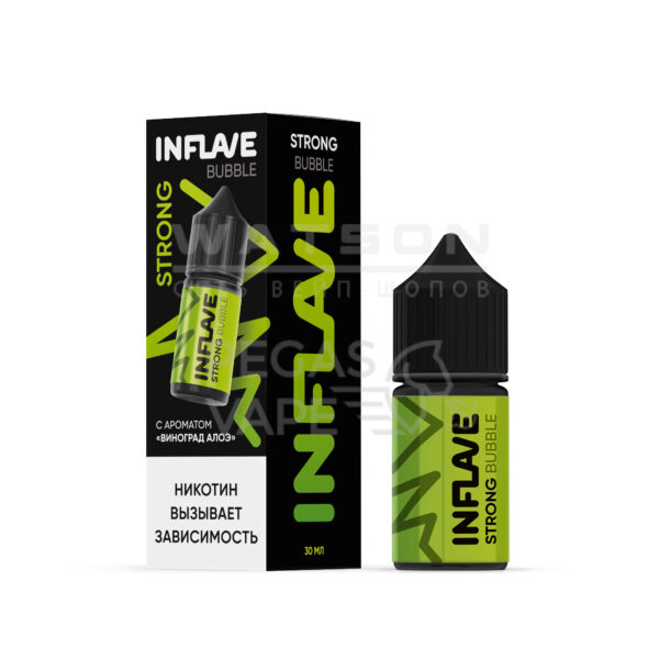 Жидкость INFLAVE BUBBLE STRONG (Виноград Алое) 30 мл 2% (20 мг/мл) Strong Жидкость INFLAVE BUBBLE STRONG (Виноград Алое) 30 мл 2% (20 мг/мл) Strong