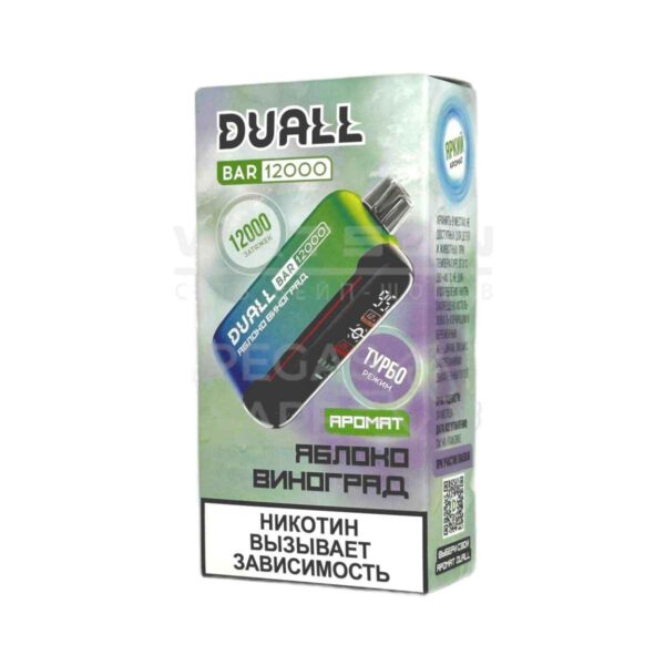 Электронная сигарета DUALL BAR 12000 (Яблоко и Виноград) Электронная сигарета DUALL BAR 12000 (Яблоко и Виноград)
