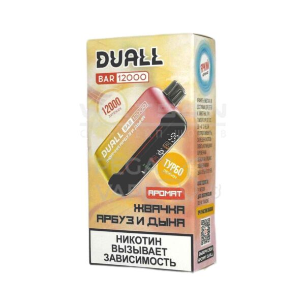 Электронная сигарета DUALL BAR 12000 (Жвачка, Арбуз и Дыня) Электронная сигарета DUALL BAR 12000 (Жвачка, Арбуз и Дыня)