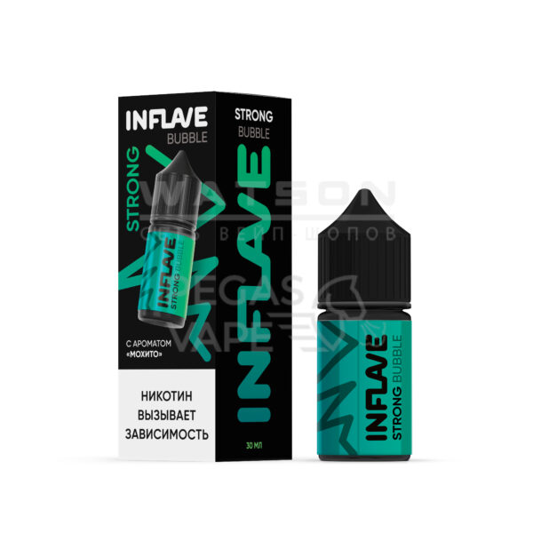 Жидкость INFLAVE BUBBLE STRONG (Мохито) 30 мл 2% (20 мг/мл) Strong Жидкость INFLAVE BUBBLE STRONG (Мохито) 30 мл 2% (20 мг/мл) Strong