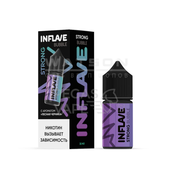 Жидкость INFLAVE BUBBLE STRONG (Лесная черника) 30 мл 2% (20 мг/мл) Strong Жидкость INFLAVE BUBBLE STRONG (Лесная черника) 30 мл 2% (20 мг/мл) Strong
