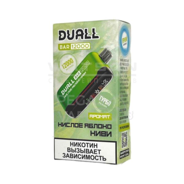 Электронная сигарета DUALL BAR 12000 (Кислое яблоко Киви) Электронная сигарета DUALL BAR 12000 (Кислое яблоко Киви)