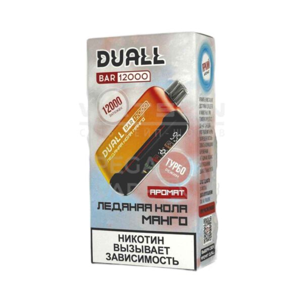 Электронная сигарета DUALL BAR 12000 (Ледяная кола и манго) Электронная сигарета DUALL BAR 12000 (Ледяная кола и манго)