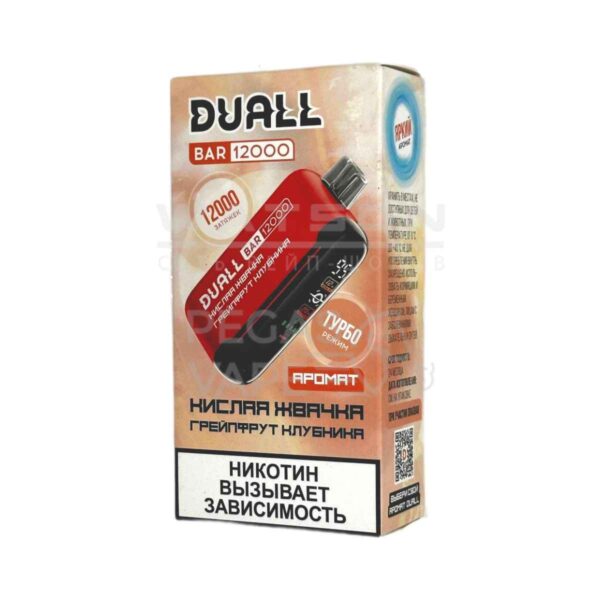 Электронная сигарета DUALL BAR 12000 (Кислая жвачка, грейпфрут, клубника) Электронная сигарета DUALL BAR 12000 (Кислая жвачка, грейпфрут, клубника)