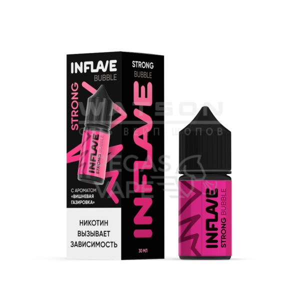 Жидкость INFLAVE BUBBLE STRONG (Вишневая газировка) 30 мл 2% (20 мг/мл) Strong Жидкость INFLAVE BUBBLE STRONG (Вишневая газировка) 30 мл 2% (20 мг/мл) Strong