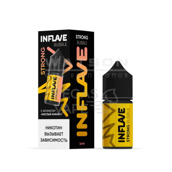 Жидкость INFLAVE BUBBLE STRONG (Кислый ананас) 30 мл 2% (20 мг/мл) Strong Жидкость INFLAVE BUBBLE STRONG (Кислый ананас) 30 мл 2% (20 мг/мл) Strong