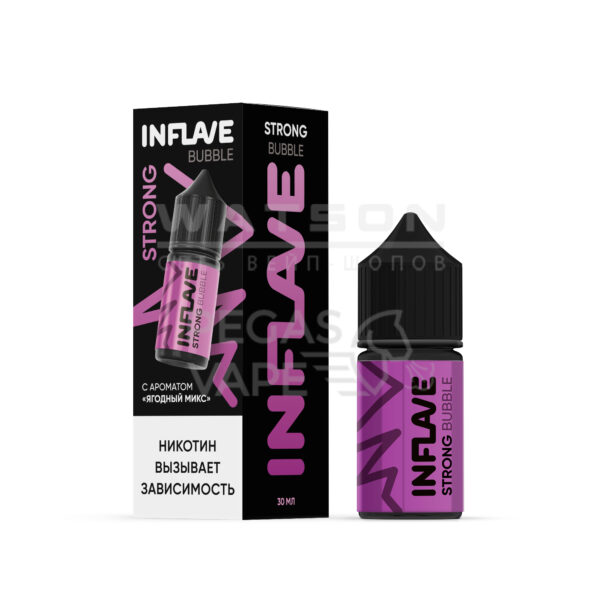 Жидкость INFLAVE BUBBLE STRONG (Ягодный микс) 30 мл 2% (20 мг/мл) Strong Жидкость INFLAVE BUBBLE STRONG (Ягодный микс) 30 мл 2% (20 мг/мл) Strong