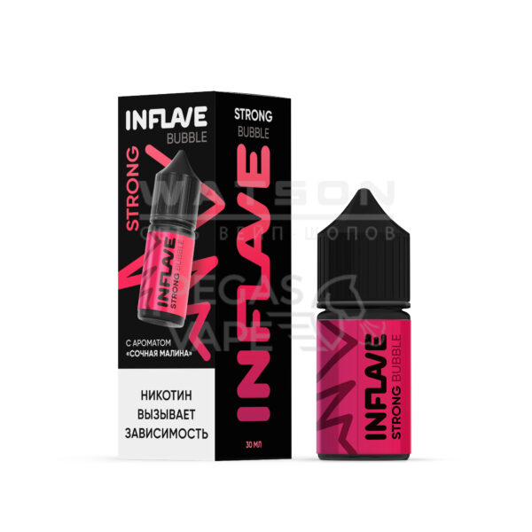 Жидкость INFLAVE BUBBLE STRONG (Сочная малина) 30 мл 2% (20 мг/мл) Strong Жидкость INFLAVE BUBBLE STRONG (Сочная малина) 30 мл 2% (20 мг/мл) Strong