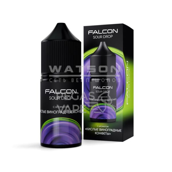 Жидкость FALCON SOUR DROP 30 мл (Кислые виноградные конфеты) 30 мл 2% (20 мг/мл) Жидкость FALCON SOUR DROP 30 мл (Кислые виноградные конфеты) 30 мл 2% (20 мг/мл)