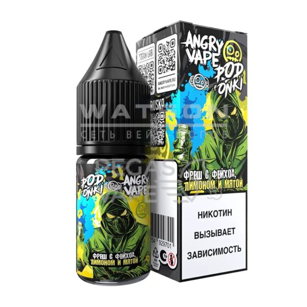 Жидкость ANGRY VAPE x PODONKI (Фреш Фейхоа Лимон Мята) 10 мл 2% (20 мг/мл) Жидкость ANGRY VAPE x PODONKI (Фреш Фейхоа Лимон Мята) 10 мл 2% (20 мг/мл)