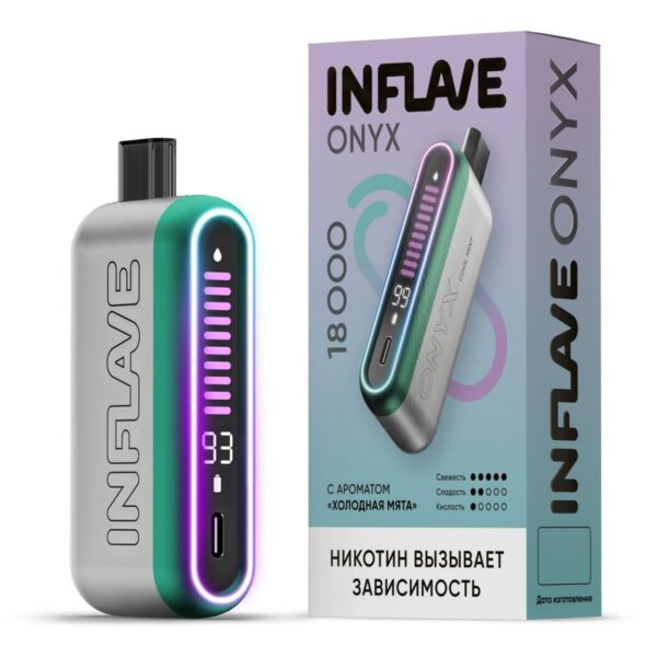 Электронная сигарета INFLAVE ONYX 18000 (Холодная мята) Электронная сигарета INFLAVE ONYX 18000 (Холодная мята)
