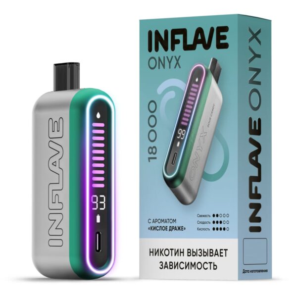 Электронная сигарета INFLAVE ONYX 18000 (Кислое драже) Электронная сигарета INFLAVE ONYX 18000 (Кислое драже)