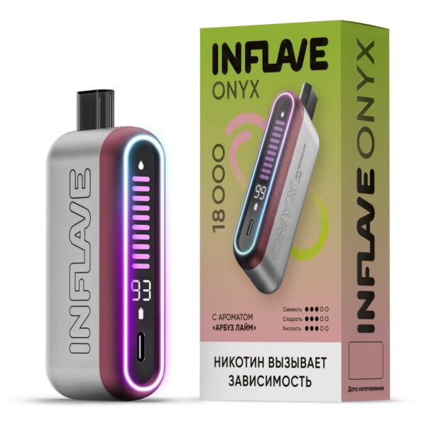 Электронная сигарета INFLAVE ONYX 18000 (Арбуз лайм) Электронная сигарета INFLAVE ONYX 18000 (Арбуз лайм)