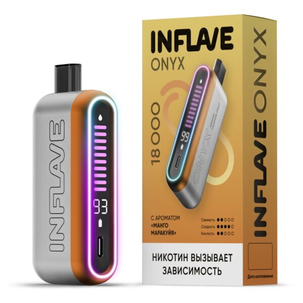 Электронная сигарета INFLAVE ONYX 18000 (Манго маракуйя) Электронная сигарета INFLAVE ONYX 18000 (Манго маракуйя)